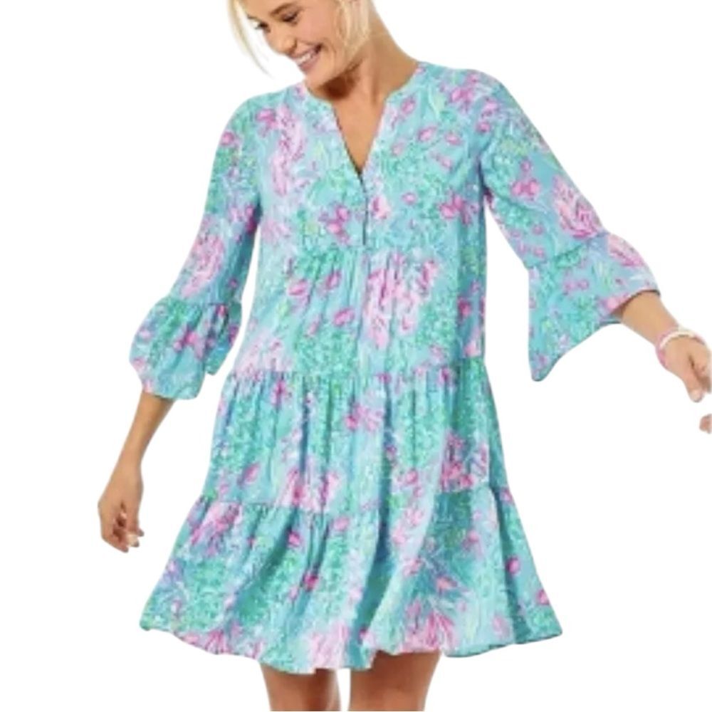Lilly Pulitzer Gabriel Dress Amalfi Blue Best Fishes Size 6